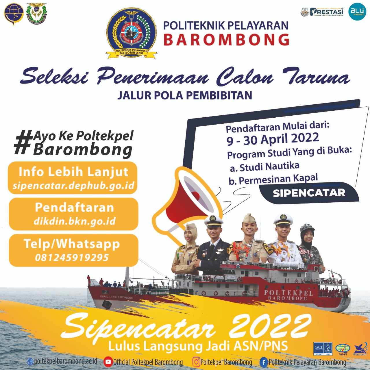 Read more about the article Seleksi Penerimaan Calon Taruna Jalur Pola Pembibitan Tahun 2022