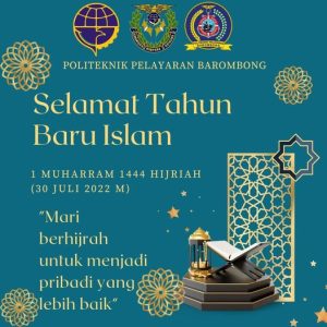 Read more about the article Direktur dan Civitas Akademika Politeknik Pelayaran Barombong mengucapkan Selamat Tahun Baru Islam 1444 Hijriah.