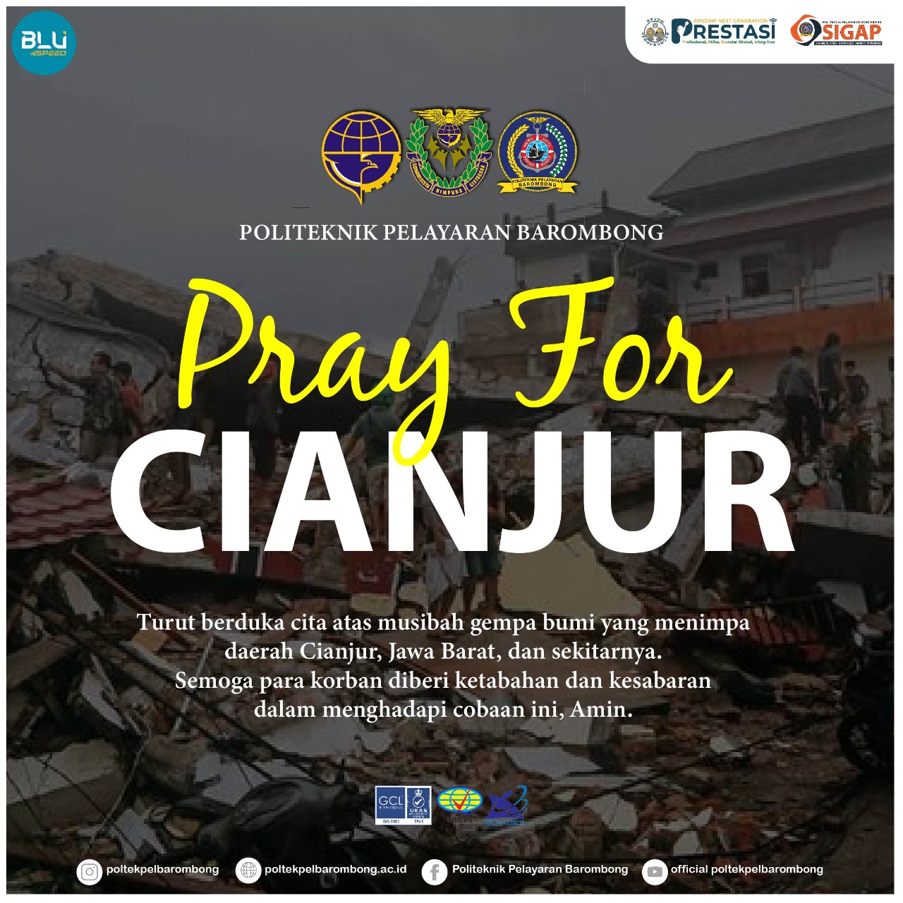 You are currently viewing Turut Berduka Cita atas musibah gempa bumi yang menimpa daerah Cianjur dan sekitarnya. Semoga para korban diberi ketabahan dan kesabaran dalam menghadapi cobaan ini, Amin.