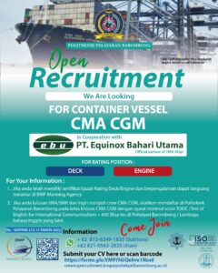 Read more about the article BMP-Manning Agency Open Recruitment Crew Rating For Vessel CMA CGM Deck and Engine. Contact Us (081262491835)