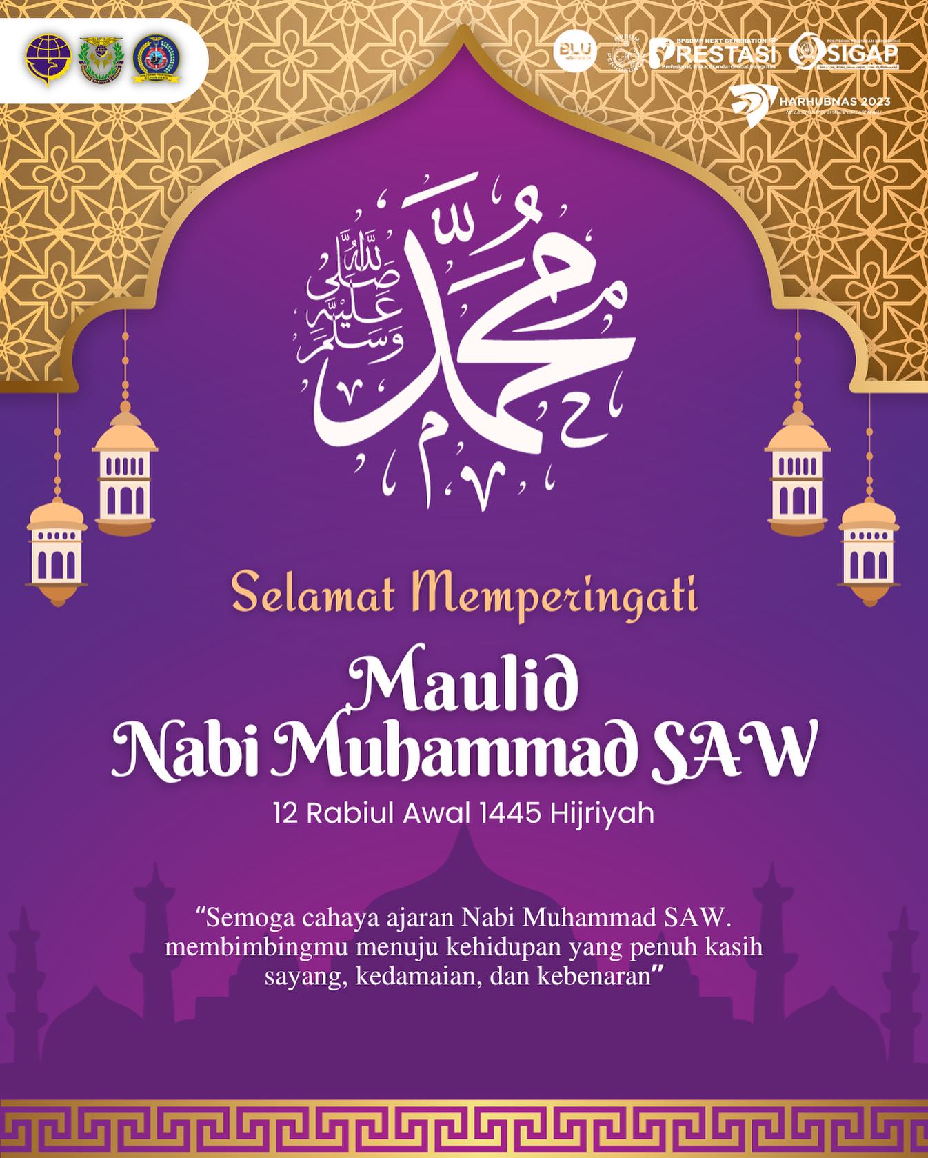Read more about the article Selamat memperingati Maulid Nabi Muhammad SAW 12 Rabiul Awal 1445 Hijriyah