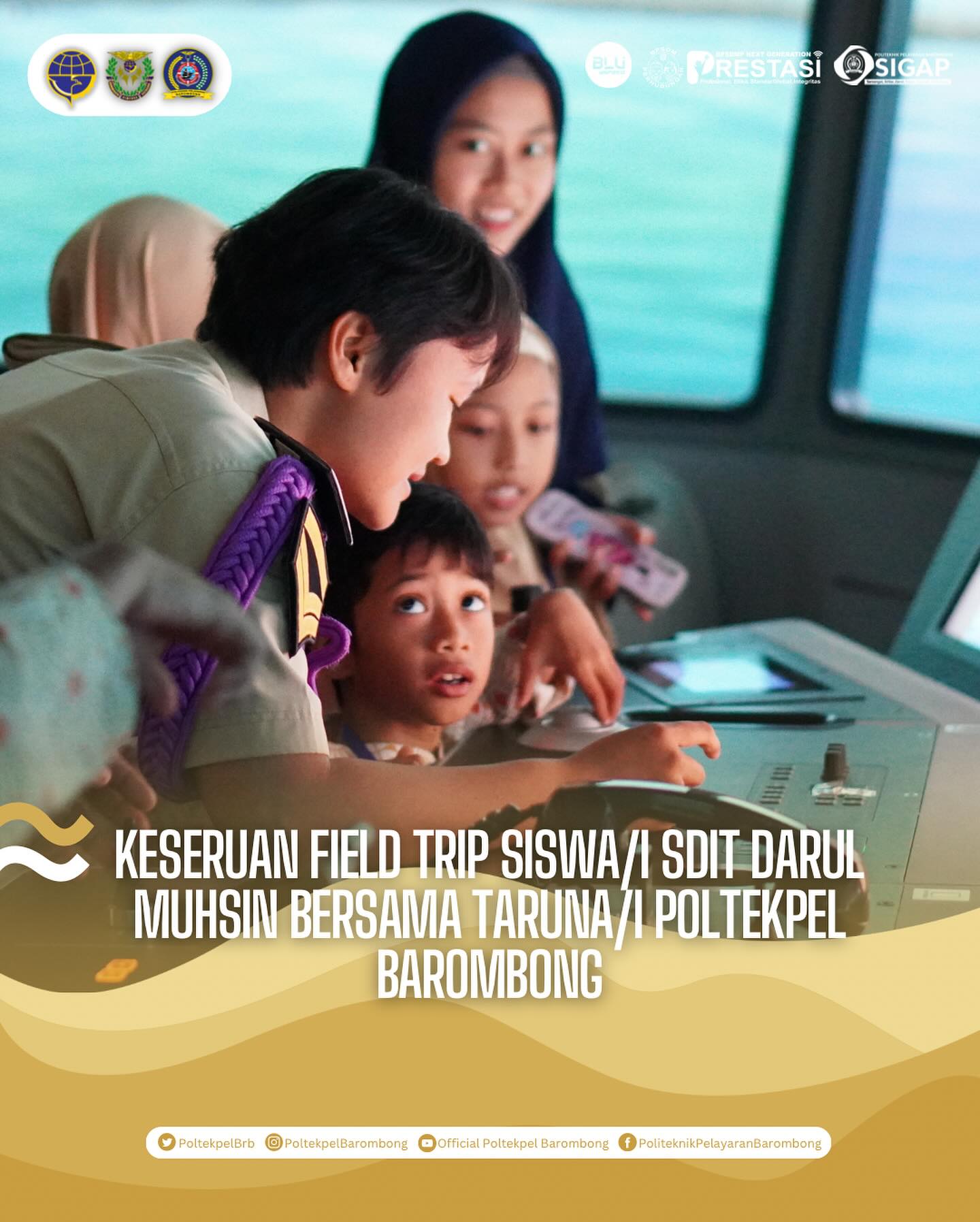 You are currently viewing Keseruan Taruna-taruni dalam berbagi ilmu kepada adek-adek dari SDIT Darul Muhsin Makassar dalam rangka kunjungan Field Trip ke Politeknik Pelayaran Barombong