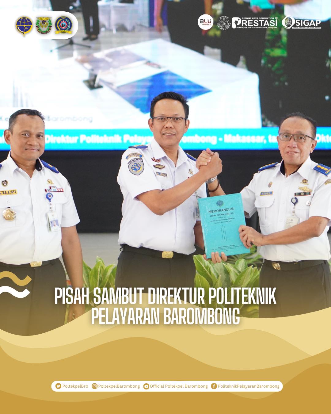 You are currently viewing Pisah Sambut Direktur Politeknik Pelayaran Barombong, Kamis(26/10)