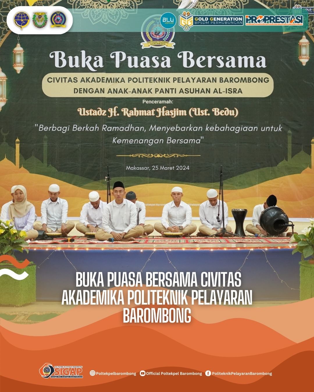 You are currently viewing Kegiatan Buka Puasa Bersama Civitas Akademika Politeknik Pelayaran Barombong, Senin (26/03)