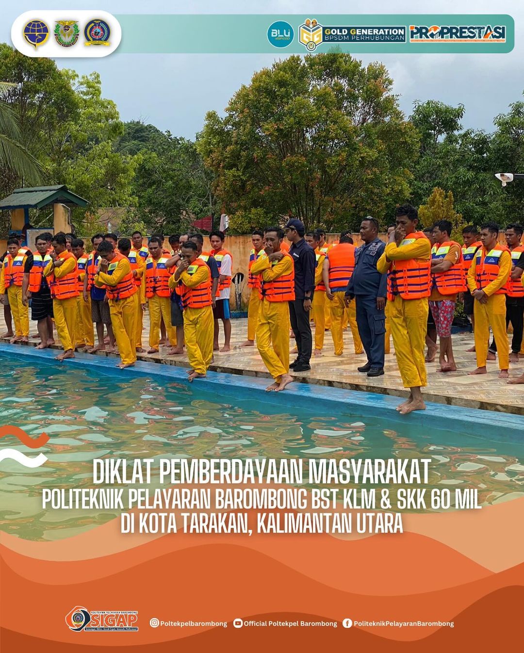 Politeknik Pelayaran Barombong bekerjasama dengan KSOP Kelas II Kota Tarakan selenggarakan Diklat Pemberdayaan Masyakarat, Rabu(24/04)