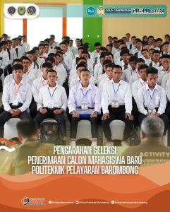 Read more about the article Politeknik Pelayaran Barombong memberikan pengarahan seleksi kepada calon Mahasiswa barunya. Kegiatan ini dilaksanakan untuk kelancaran dalam proses seleksinya. Seleksi sendiri akan dilaksanakan selama 5 hari mulai tanggal 3 Juni – 8 Juni 2024.