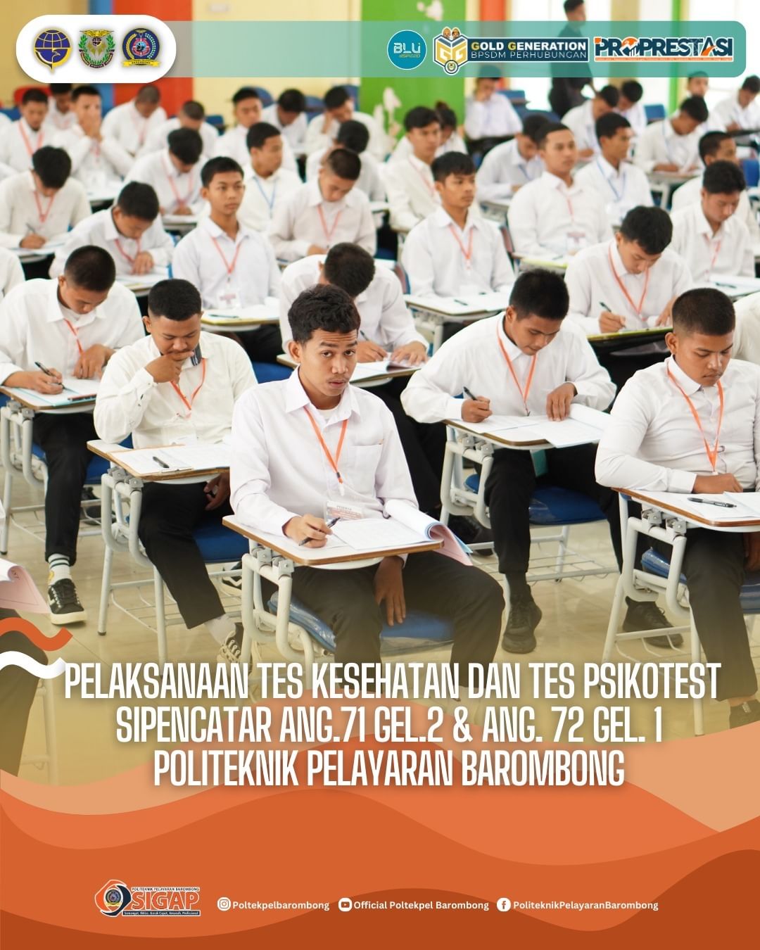 You are currently viewing Kegiatan Seleksi Sipencatar Angkatan 71 Gelombang II dan Angkatan 72 Gelombang I di Poltekpel Barombong Tahun 2024. Kegiatan tes hari ini yaitu Tes Kesehatan dan Tes Psikotest loh.