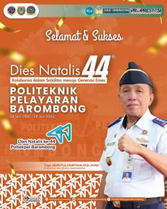 Read more about the article Selamat dan Sukses Dies Natalis ke-44 tahun Poloteknik Pelayaran Barombong