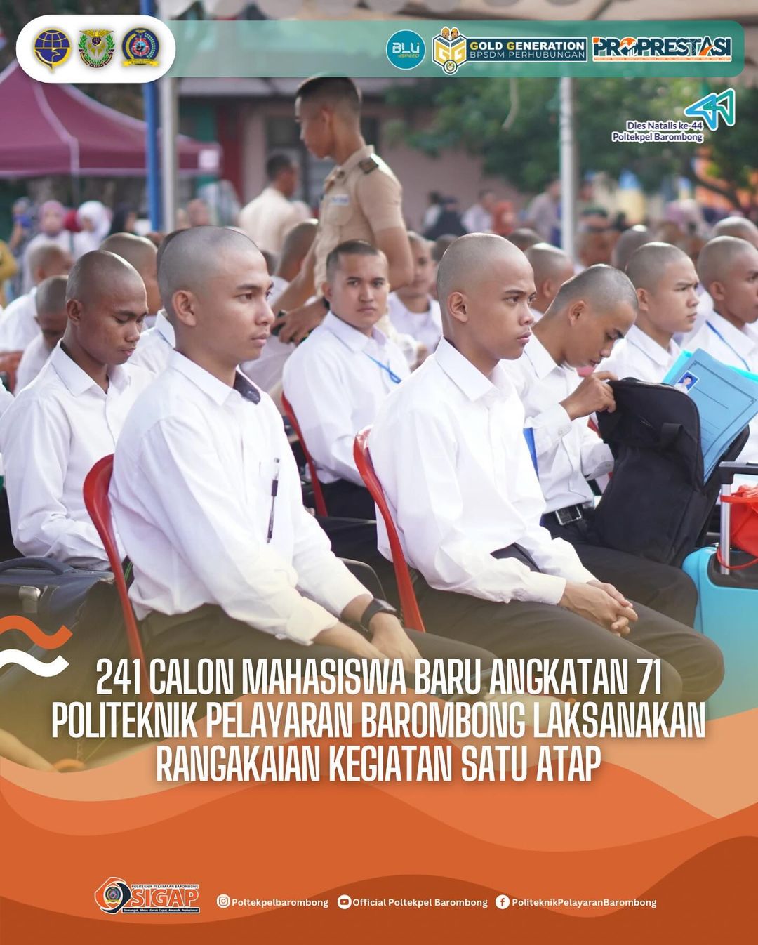 You are currently viewing 241 Calon Mahasiswa Baru Angkatan 71 Politeknik Pelayaran Barombong Laksanakan Rangkaian Satu Atap, Senin(01/07)