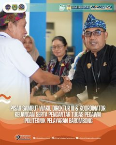 Read more about the article Pisah Sambut Wakil Direktur III & Koordinator Keuangan serta Pengantar Tugas Pegawai Politeknik Pelayaran Barombong, Selasa (27/08)