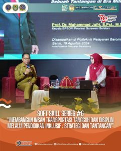 Read more about the article Poltekpel Barombong Sukses Selenggarakan Kegiatan Soft Skill BPSDM Perhubungan Series #6. Senin (19/08)