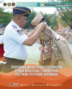 Read more about the article Penyerahan Medali Peraih Penghargaan Kepada Mahasiswa/i Berprestasi Politeknik Pelayaran Barombong, Senin(14/10)