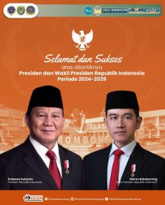 Read more about the article Selamat kepada Bapak Prabowo Subianto dan Bapak Gibran Rakabuming Raka atas pelantikan sebagai Presiden Republik Indonesia dan Wakil Presiden Republik Indonesia periode 2024-2029