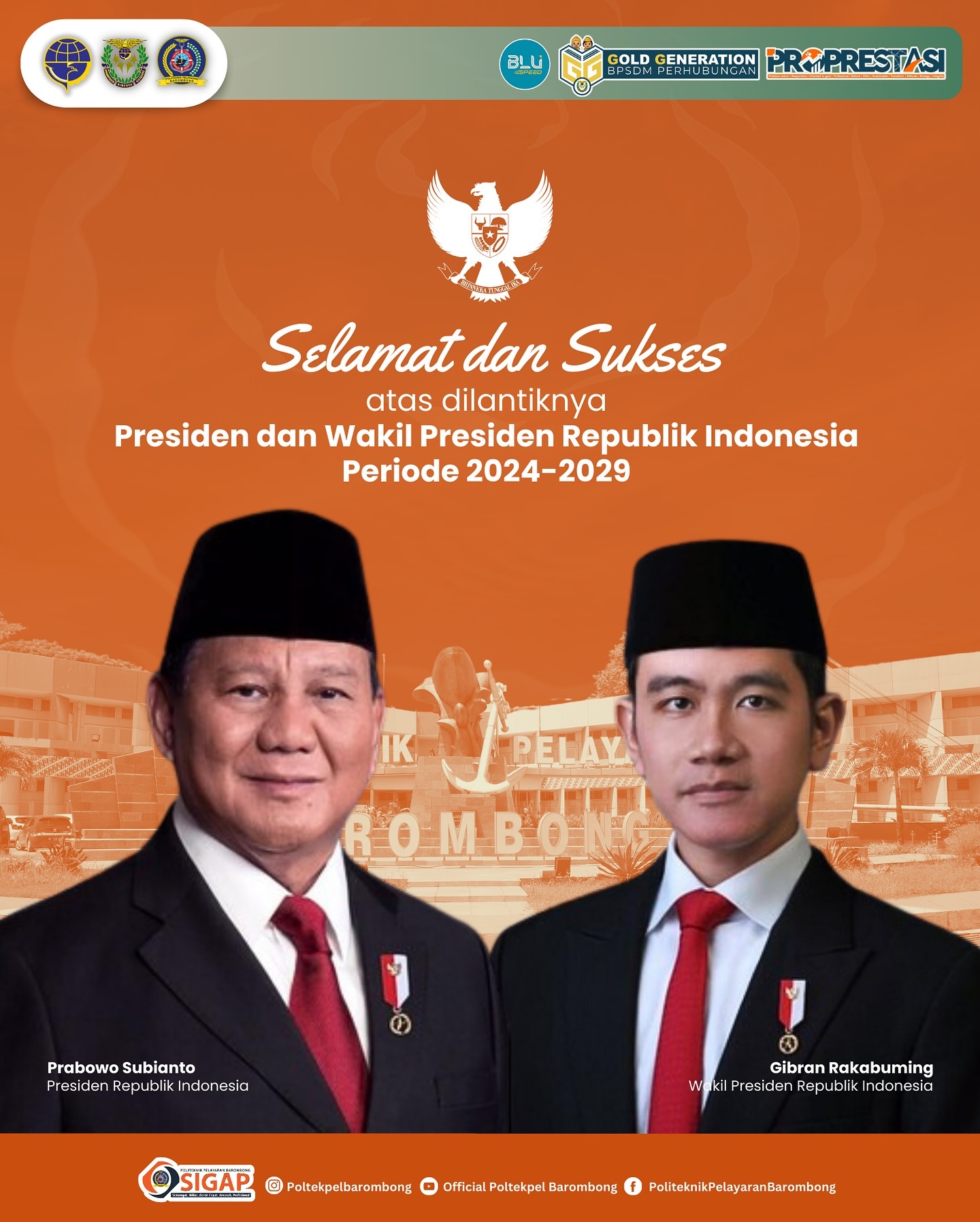 You are currently viewing Selamat kepada Bapak Prabowo Subianto dan Bapak Gibran Rakabuming Raka atas pelantikan sebagai Presiden Republik Indonesia dan Wakil Presiden Republik Indonesia periode 2024-2029