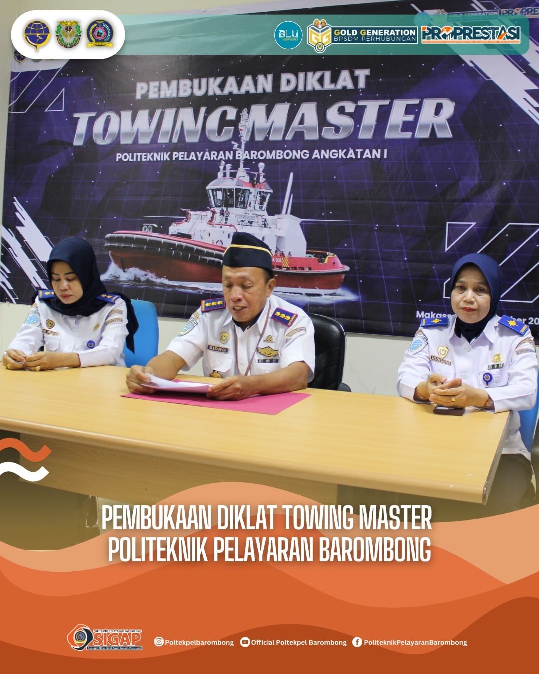 Read more about the article Pelaksanaan Pembukaan Diklat Towing Master Politeknik Pelayaran Barombong, Senin (11/11)