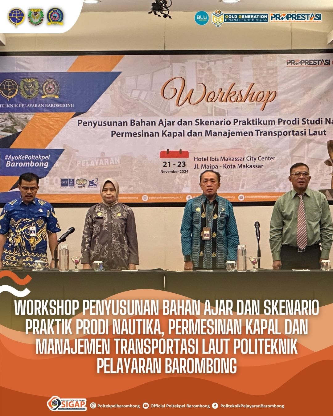 Read more about the article Workshop Penyusunan Bahan Ajar dan Skenario Praktik Program Studi Nautika, Permesinan Kapal dan Manajemen Transportasi Laut di Politeknik Pelayaran Barombong, Kamis-Sabtu (21-23/11)