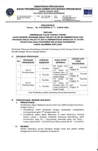 Read more about the article Pengumuman Penerimaan Calon Taruna/i Jalur Mandiri Program Diklat Pelaut III (DP-III) Pembentukan dan Program Diklat Pelaut IV (DP-IV) Pembentukan Angkatan 73 Pada Politeknik Pelayaran Barombong Tahun Akademik 2024/2025