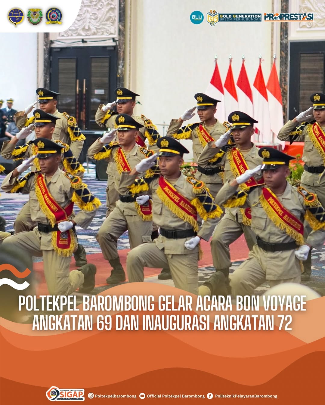 Read more about the article Politeknik Pelayaran Barombong Gelar Acara Inaugurasi Angkatan 72 dan Bon Voyage Angkatan 69, Kamis (12/12)