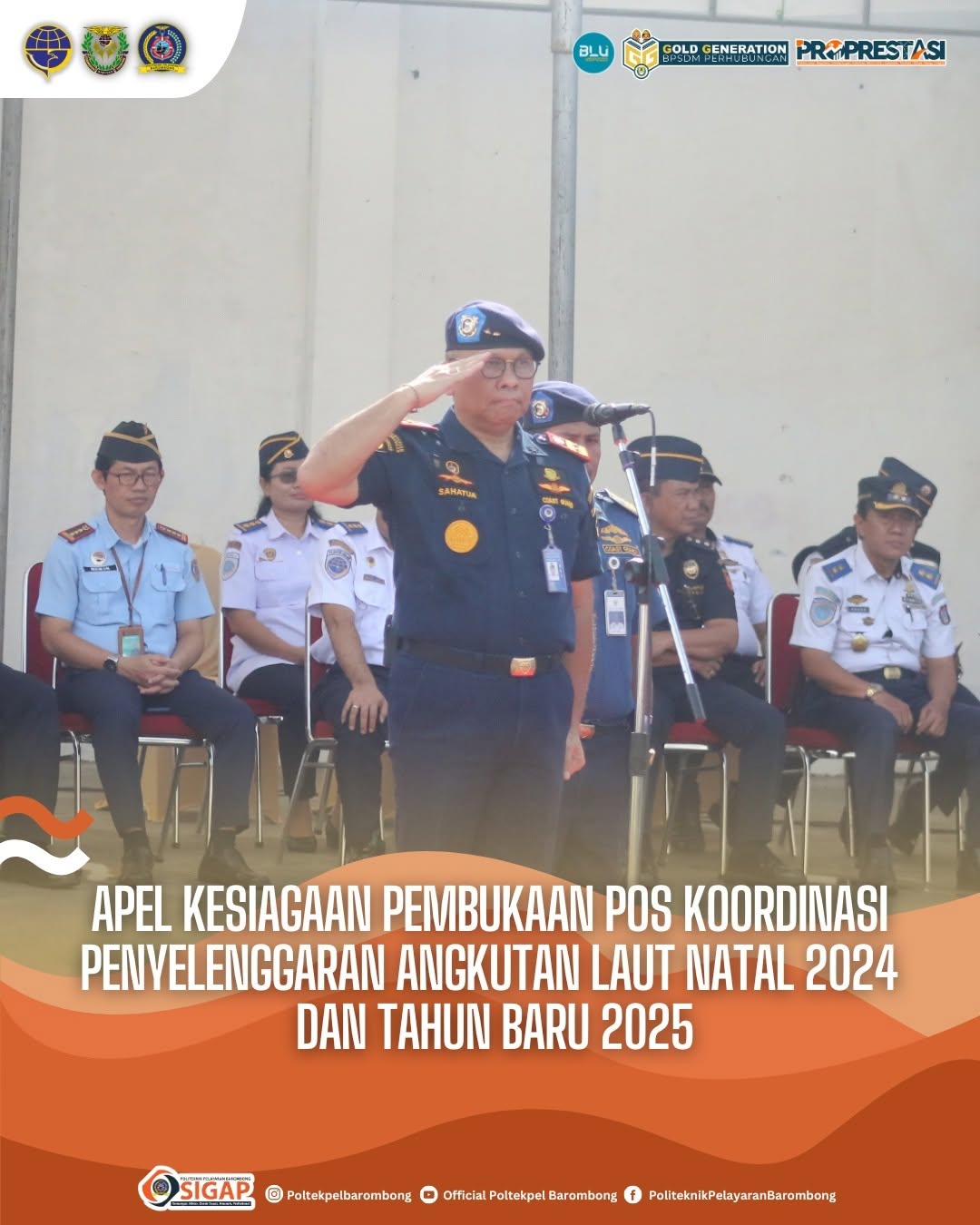 Read more about the article Apel Kesiagaan Pembukaan Pos Koordinasi Penyelenggaraan Angkutan Laut Natal 2024 Dan Tahun Baru 2025. Rabu (18/12)