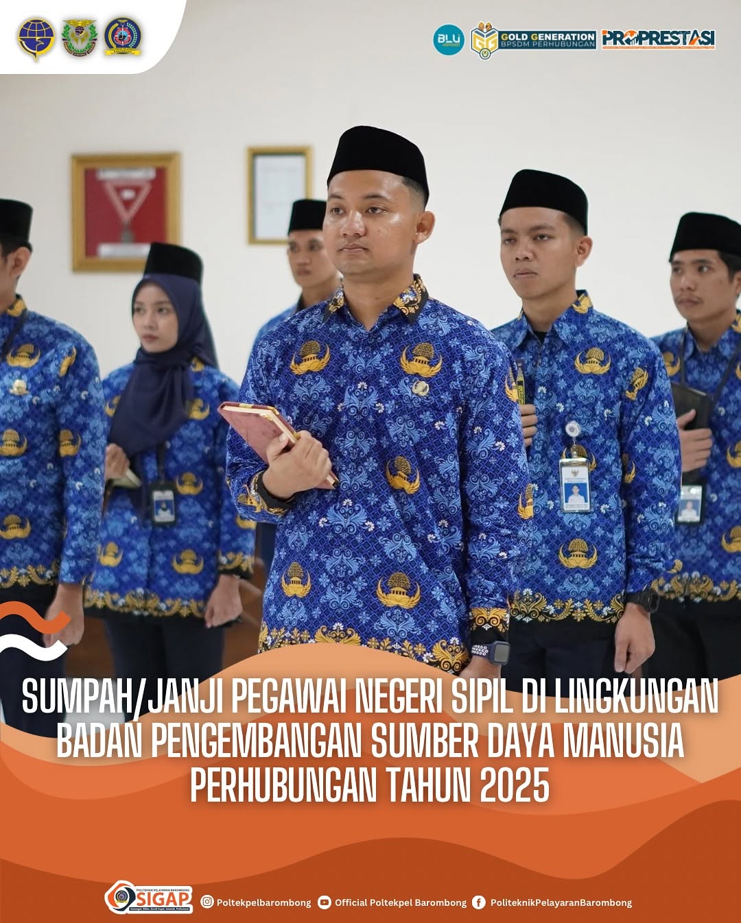 Read more about the article Sumpah/Janji Pegawai Negeri Sipil di Lingkungan Badan Sumber Daya Manusia Perhubungan Tahun 2025, Selasa(14/01)