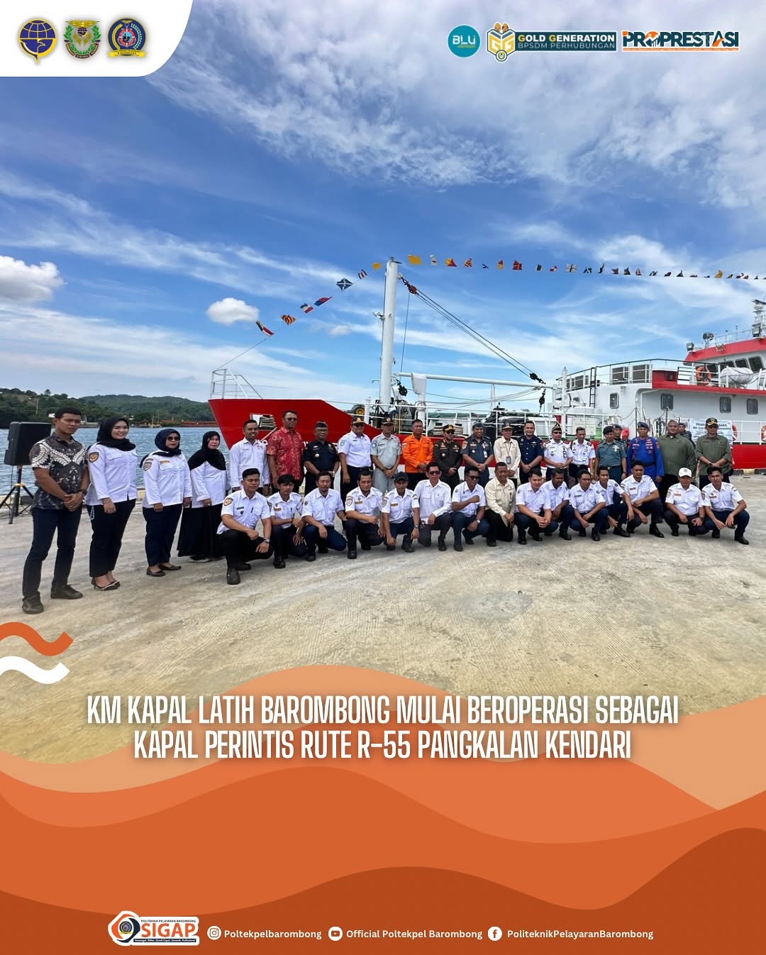 Read more about the article Kendari, 23 Januari 2025 – Pelabuhan Kendari, Sulawesi Tenggara, menjadi saksi pelaksanaan Apel Pelepasan Pelayaran Perdana Kapal Perintis KM. Kapal Latih Barombong