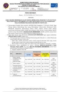 Read more about the article Pengumuman Hasil Seleksi Penerimaan Calon Taruna (SIPENCATAR) Angkatan 73 Tahap II Gelombang Dua Yang Dinyatakan Lulus/Lulus Bersyarat Pada Politeknik Pelayaran Barombong Tahun 2025
