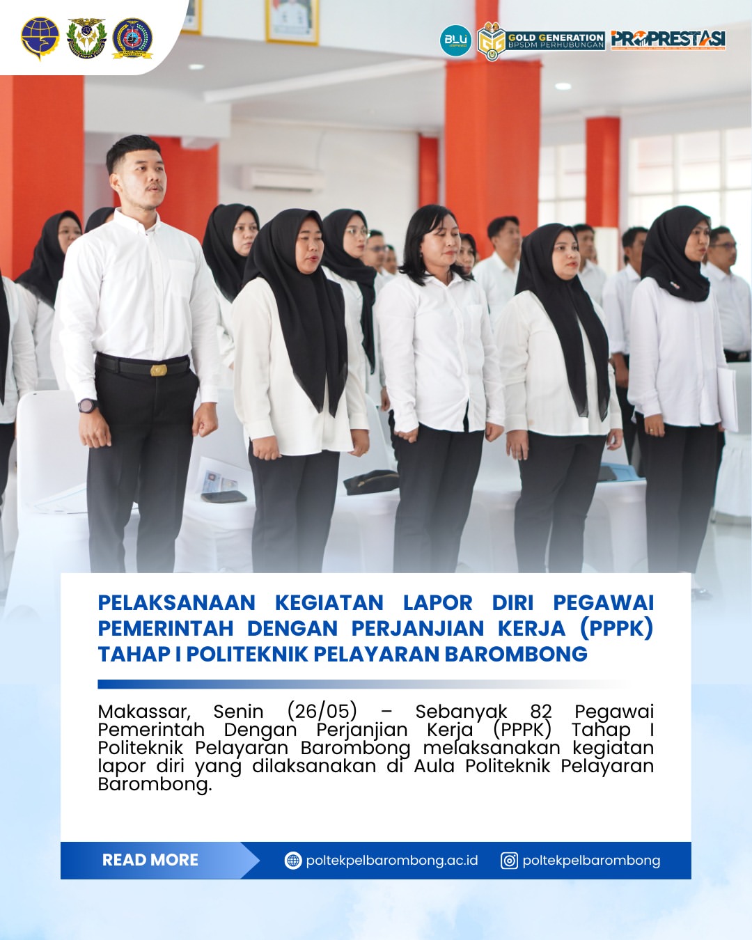 You are currently viewing Kegiatan Lapor diri Pegawai Pemerintah Dengan Perjanjian Kerja (PPPK) Tahap I Politeknik Pelayaran Barombong, Senin(26/05)