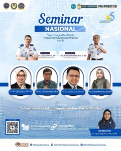 Read more about the article SEMINAR NASIONAL 2025 Dalam rangka Dies Natalis ke-45, Politeknik Pelayaran Barombong menghadirkan SEMINAR NASIONAL dengan tema “Integrasi Artificial Intelligence dalam Vokasi Maritim”
