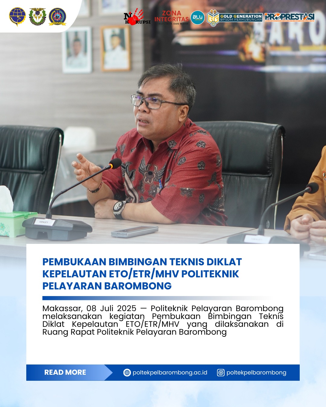 You are currently viewing Bimbingan Teknis Diklat Kepelautan ETO/ETR dan MHV di Politeknik Pelayaran Barombong, Selasa (08/07)