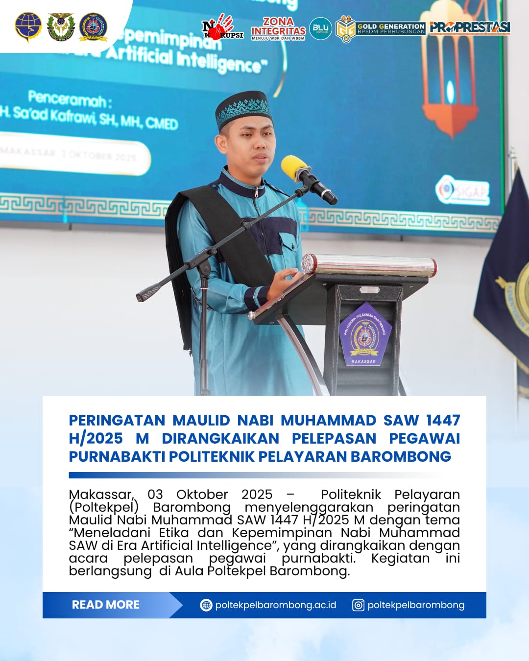 Read more about the article Makassar, 03 Oktober 2025 — Peringatan Maulid Nabi Muhammad SAW 1447 H/2025 M