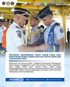 Makassar, 05 Januari 2026 – Apel penutupan ini menandai berakhirnya pelaksanaan Posko Angkutan Laut Natal 2025 dan Tahun Baru 2026 yang bertujuan untuk memastikan keselamatan, keamanan, serta kelancaran penyelenggaraan angkutan laut selama masa libur akhir tahun.