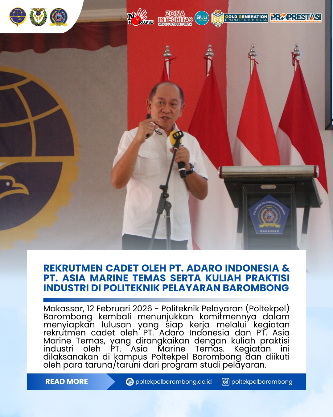 Read more about the article Rekrutmen Cadet Oleh PT. Adaro Indonesia & PT. Asia Marine Temas Serta Kuliah Praktisi Industri di Politeknik Pelayaran Barombong
