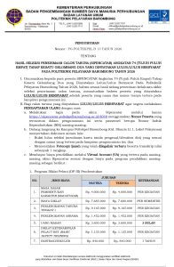 Read more about the article Pengumuman Hasil Seleksi Penerimaan Calon Taruna (SIPENCATAR) Angkatan 74 Tahap Kesatu Gelombang Dua yang Dinyatakan Lulus/Lulus Bersyarat pada Politeknik Pelayaran Barombong