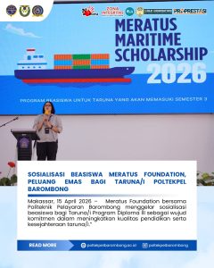 Meratus Foundation bersama Politeknik Pelayaran Barombong menggelar sosialisasi beasiswa bagi Taruna/i Program Diploma III sebagai wujud komitmen dalam meningkatan kualitas pendidikan serta kesejahteraan Taruna/i