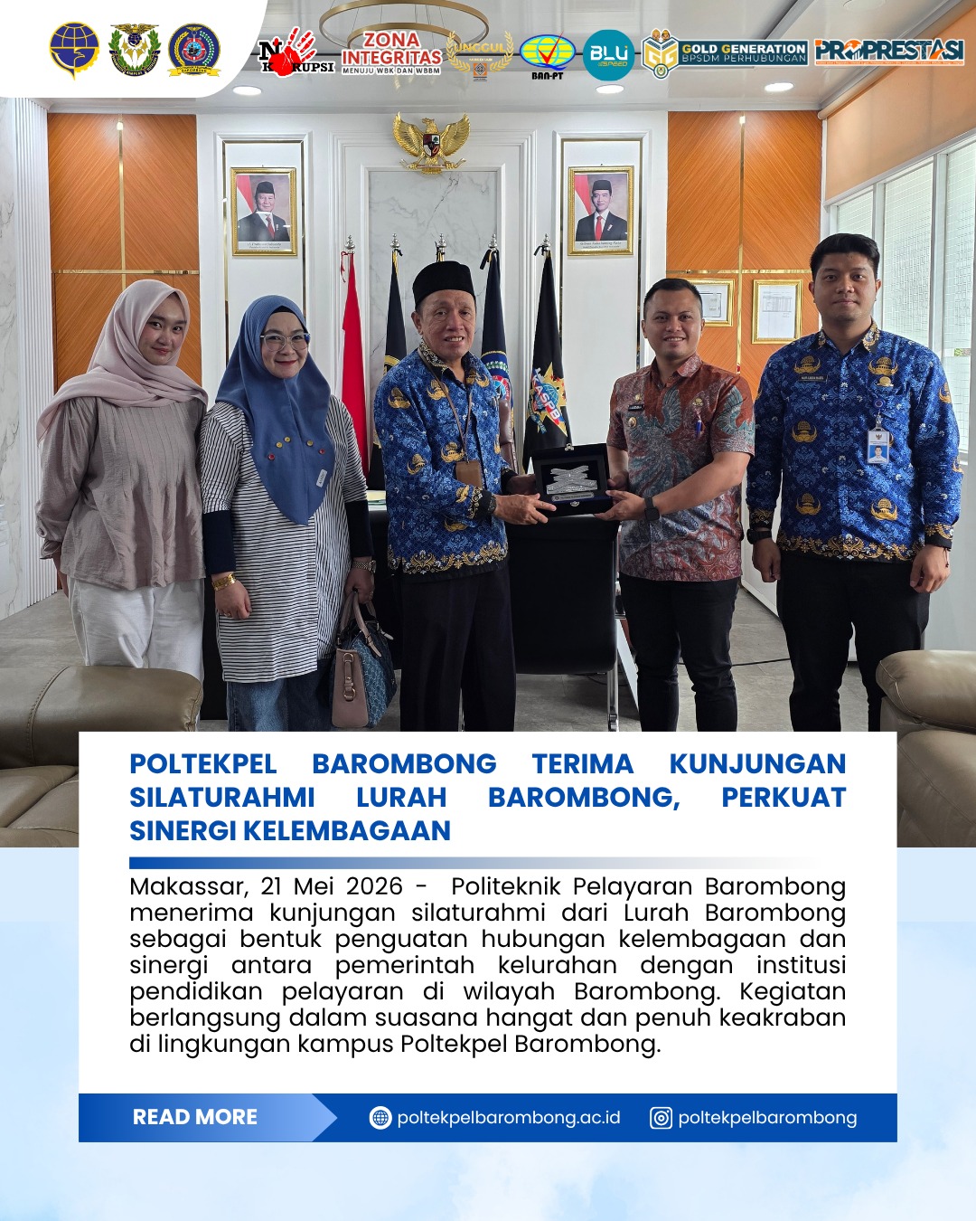 You are currently viewing Politeknik Pelayaran Barombong Menerima Kunjungan Silaturahmi Lurah Barombong, Untuk Perkuat Sinergi Kelembagaan